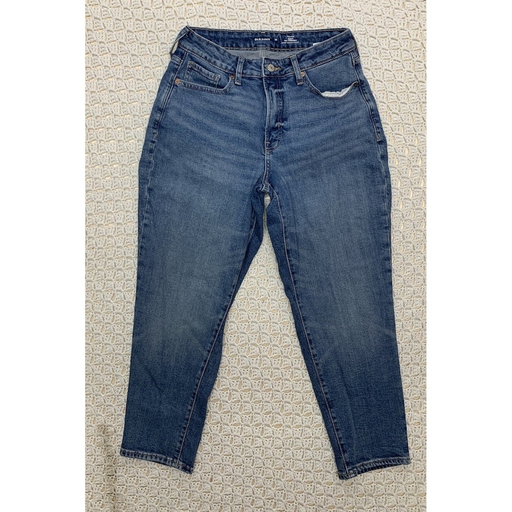 Old Navy Women's Curvy O.G. Straight High Rise Jeans - Dark Blue